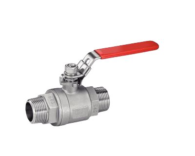 2 Pieces Ball Valve With Reduced Bore - Male / Male Bsp
