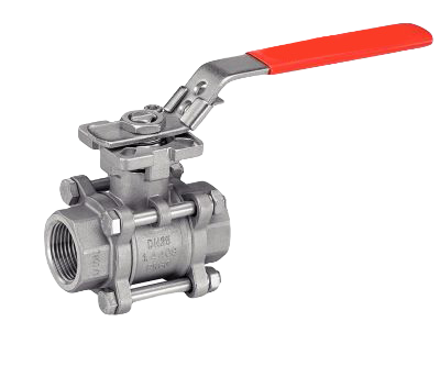 3 Pieces Valve With Iso Mounting Pad - Full Bore - Female / Female