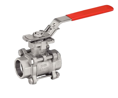 3 Pieces Ball Valve With Iso Mounting Pad - Full Bore - Sw Or Bw Ends