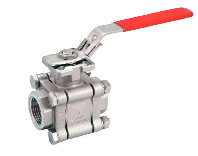 3 Pieces Valve With Iso Mounting Pad - Full Bore - Female / Female