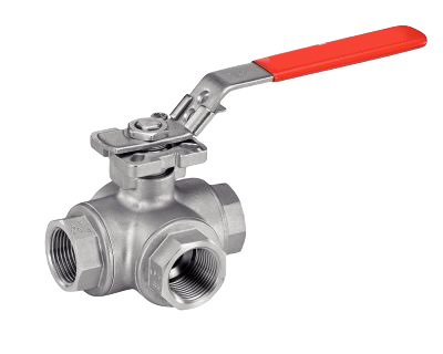 3 Ways Ball Valve With Iso Mounting Pad - Female Bsp Ends