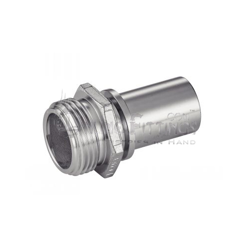 Male Bsp Threaded Coupling, With Smooth Hose Shank And Collar Safety Clamps